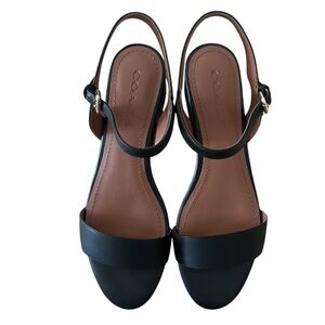 Coach IDA 35 Women’s Black Leather  Sandals | Size 8.5